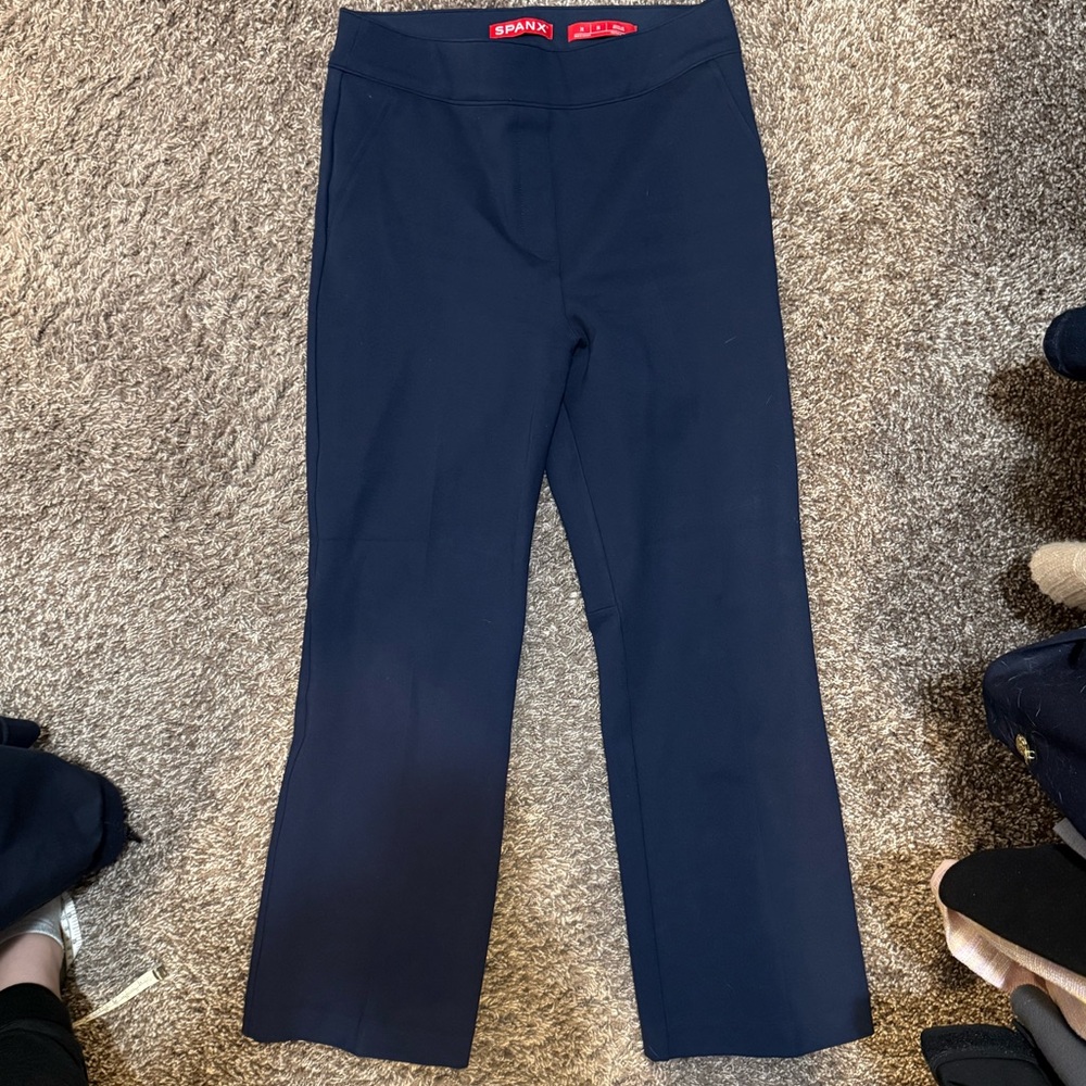 SPANX navy supersmooth cropped flare pant
